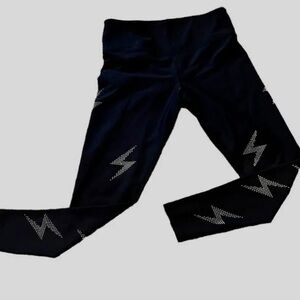 SoulCycle Black Leggings with Silver Accents